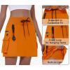 imageWomens Hiking Cargo Skort Skirt High Waisted Golf Dressy Casual with Zipper Pockets Workout Sport Quick Dry SkirtsOrange