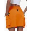 imageWomens Hiking Cargo Skort Skirt High Waisted Golf Dressy Casual with Zipper Pockets Workout Sport Quick Dry SkirtsOrange