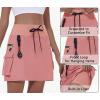 imageWomens Hiking Cargo Skort Skirt High Waisted Golf Dressy Casual with Zipper Pockets Workout Sport Quick Dry SkirtsPeach