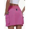 imageWomens Hiking Cargo Skort Skirt High Waisted Golf Dressy Casual with Zipper Pockets Workout Sport Quick Dry SkirtsPink