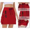 imageWomens Hiking Cargo Skort Skirt High Waisted Golf Dressy Casual with Zipper Pockets Workout Sport Quick Dry SkirtsRed