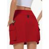 imageWomens Hiking Cargo Skort Skirt High Waisted Golf Dressy Casual with Zipper Pockets Workout Sport Quick Dry SkirtsRed