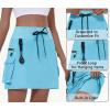 imageWomens Hiking Cargo Skort Skirt High Waisted Golf Dressy Casual with Zipper Pockets Workout Sport Quick Dry SkirtsSky Blue