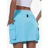 imageWomens Hiking Cargo Skort Skirt High Waisted Golf Dressy Casual with Zipper Pockets Workout Sport Quick Dry SkirtsSky Blue