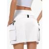 imageWomens Hiking Cargo Skort Skirt High Waisted Golf Dressy Casual with Zipper Pockets Workout Sport Quick Dry SkirtsWhite