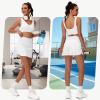 imageWomens Pleated Tennis Skirt  Golf Skorts for Woman High Waisted Lightweight Athletic Pickleball Skorts with PocketsWhite