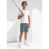 imageYouth Boys Golf Shorts Stretch Lightweight Kids School Uniform Clothes Flat Front Casual Khaki Hybrid Chino Dress ShortGrey