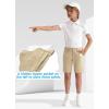 imageYouth Boys Golf Shorts Stretch Lightweight Kids School Uniform Clothes Flat Front Casual Khaki Hybrid Chino Dress ShortKhaki