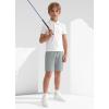imageYouth Boys Golf Shorts Stretch Lightweight Kids School Uniform Clothes Flat Front Casual Khaki Hybrid Chino Dress ShortLight Grey
