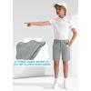 imageYouth Boys Golf Shorts Stretch Lightweight Kids School Uniform Clothes Flat Front Casual Khaki Hybrid Chino Dress ShortLight Grey