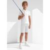 imageYouth Boys Golf Shorts Stretch Lightweight Kids School Uniform Clothes Flat Front Casual Khaki Hybrid Chino Dress ShortWhite