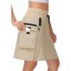 image20quot Womens Hiking Cargo Skorts Skirts with Zipper Pockets Knee Length Golf Tummy Control Quick Dry Long SkortKhaki