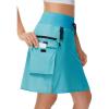 image20quot Womens Hiking Cargo Skorts Skirts with Zipper Pockets Knee Length Golf Tummy Control Quick Dry Long SkortLight Blue