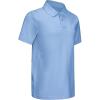 imageBoys Performance Polo Shirt  Golf Grid Short Sleeve Collar Shirts Youth Stretch Quick Dry Lightweight Athletic UPF50Light Blue