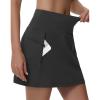 imageGolf Skirts Skorts for Women  5 Pockets High Waisted Tummy Control Stretch Athletic Tennis Skirt with Short Flat FrontBlack