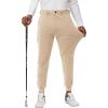 imageMens Golf Joggers Pants Belt Loops Slim Fit Stretchy Sweatpants Work Travel Dress Casual Tapered Pants Quick Dry UPF5002khaki