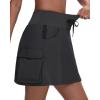 imageWomens 16quot 20quot Hiking Cargo Skort Skirt  High Waisted Golf Dressy Casual Workout Sport Skirt with Liner Quick DryBlack