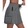 imageWomens 16quot 20quot Hiking Cargo Skort Skirt  High Waisted Golf Dressy Casual Workout Sport Skirt with Liner Quick DryDark Gray