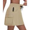 imageWomens 16quot 20quot Hiking Cargo Skort Skirt  High Waisted Golf Dressy Casual Workout Sport Skirt with Liner Quick DryDark Khaki