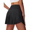 imageWomens Pleated Tennis Skirt  Golf Skorts for Woman High Waisted Lightweight Athletic Pickleball Skorts with PocketsBlack