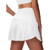imageWomens Pleated Tennis Skirt  Golf Skorts for Woman High Waisted Lightweight Athletic Pickleball Skorts with PocketsWhite