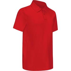 imageBoys Performance Polo Shirt  Golf Grid Short Sleeve Collar Shirts Youth Stretch Quick Dry Lightweight Athletic UPF50Red