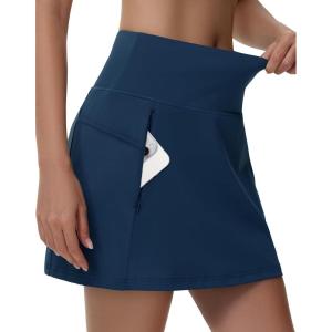 imageGolf Skirts Skorts for Women  5 Pockets High Waisted Tummy Control Stretch Athletic Tennis Skirt with Short Flat FrontNavy