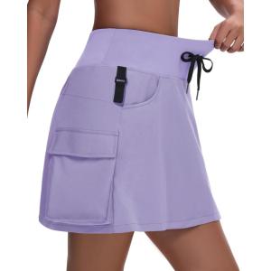 imageWomens 16quot 20quot Hiking Cargo Skort Skirt  High Waisted Golf Dressy Casual Workout Sport Skirt with Liner Quick DryLilac