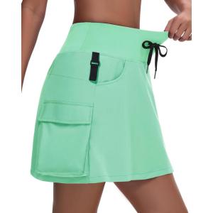 imageWomens 16quot 20quot Hiking Cargo Skort Skirt  High Waisted Golf Dressy Casual Workout Sport Skirt with Liner Quick DryMint Cream