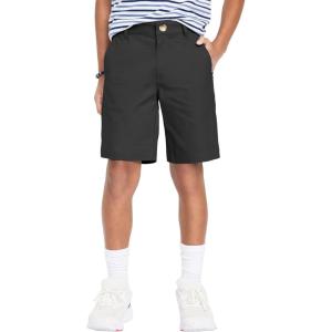 imageYouth Boys Golf Shorts Stretch Lightweight Kids School Uniform Clothes Flat Front Casual Khaki Hybrid Chino Dress ShortBlack