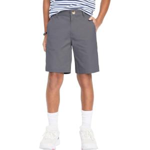 imageYouth Boys Golf Shorts Stretch Lightweight Kids School Uniform Clothes Flat Front Casual Khaki Hybrid Chino Dress ShortGrey