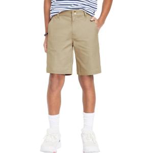 imageYouth Boys Golf Shorts Stretch Lightweight Kids School Uniform Clothes Flat Front Casual Khaki Hybrid Chino Dress ShortKhaki
