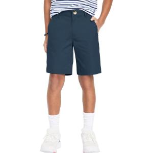 imageYouth Boys Golf Shorts Stretch Lightweight Kids School Uniform Clothes Flat Front Casual Khaki Hybrid Chino Dress ShortNavy