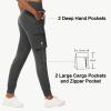 imageWomens Fleece Lined Hiking Joggers Pants Hight Waist Water Resistant Winter Cold Weather Thermal Sweatpant Cargo PocketGrey