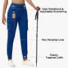 imageWomens Fleece Lined Hiking Joggers Pants Hight Waist Water Resistant Winter Cold Weather Thermal Sweatpant Cargo PocketNavy Blue