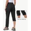 imageWomens Hiking Cargo Pants Quick Dry Lightweight Water Resistant UPF 50 Travel Athletic Pants with Zipper PocketsBlack