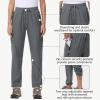 imageWomens Hiking Cargo Pants Quick Dry Lightweight Water Resistant UPF 50 Travel Athletic Pants with Zipper PocketsDark Gray