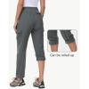 imageWomens Hiking Cargo Pants Quick Dry Lightweight Water Resistant UPF 50 Travel Athletic Pants with Zipper PocketsDark Gray