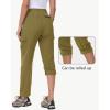 imageWomens Hiking Cargo Pants Quick Dry Lightweight Water Resistant UPF 50 Travel Athletic Pants with Zipper PocketsKhaki
