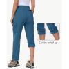 imageWomens Hiking Cargo Pants Quick Dry Lightweight Water Resistant UPF 50 Travel Athletic Pants with Zipper PocketsLight Blue