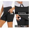 image16quot Golf Skorts Skirts for Women High Waisted Stretch Athletic Tennis Travel Casual Running with Zipper Pockets UPF50Black