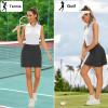 image16quot Golf Skorts Skirts for Women High Waisted Stretch Athletic Tennis Travel Casual Running with Zipper Pockets UPF50Black