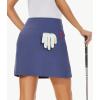 image16quot Golf Skorts Skirts for Women High Waisted Stretch Athletic Tennis Travel Casual Running with Zipper Pockets UPF50Dark Blue