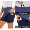 image16quot Golf Skorts Skirts for Women High Waisted Stretch Athletic Tennis Travel Casual Running with Zipper Pockets UPF50Dark Blue