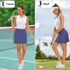 image16quot Golf Skorts Skirts for Women High Waisted Stretch Athletic Tennis Travel Casual Running with Zipper Pockets UPF50Dark Blue