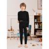 imageBoys Thermal Underwear Set Kids Long Johns Base Layer Winter Top and Bottom Set for Boy GirlsBlack