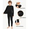 imageBoys Thermal Underwear Set Kids Long Johns Base Layer Winter Top and Bottom Set for Boy GirlsBlack