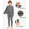 imageBoys Thermal Underwear Set Kids Long Johns Base Layer Winter Top and Bottom Set for Boy GirlsGrey