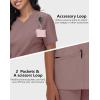 imageScrub Tops Women with 5 Pockets  Soft Stretch VNeck Nurse Shirt Scrubs AntiWrinkle Back Princess Seams Classic FitCameo Pink