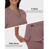 imageScrub Tops Women with 5 Pockets  Soft Stretch VNeck Nurse Shirt Scrubs AntiWrinkle Back Princess Seams Classic FitCameo Pink